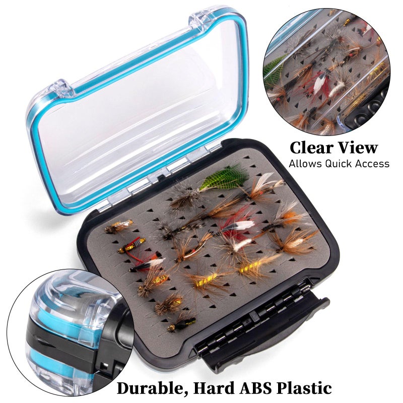 Dr.Fish Fly Fishing Box, Flies Storage Case Waterproof Silicone Double Sided Clam Fishing Jig Boxes Crappie Panfish Trout Large - Image 5